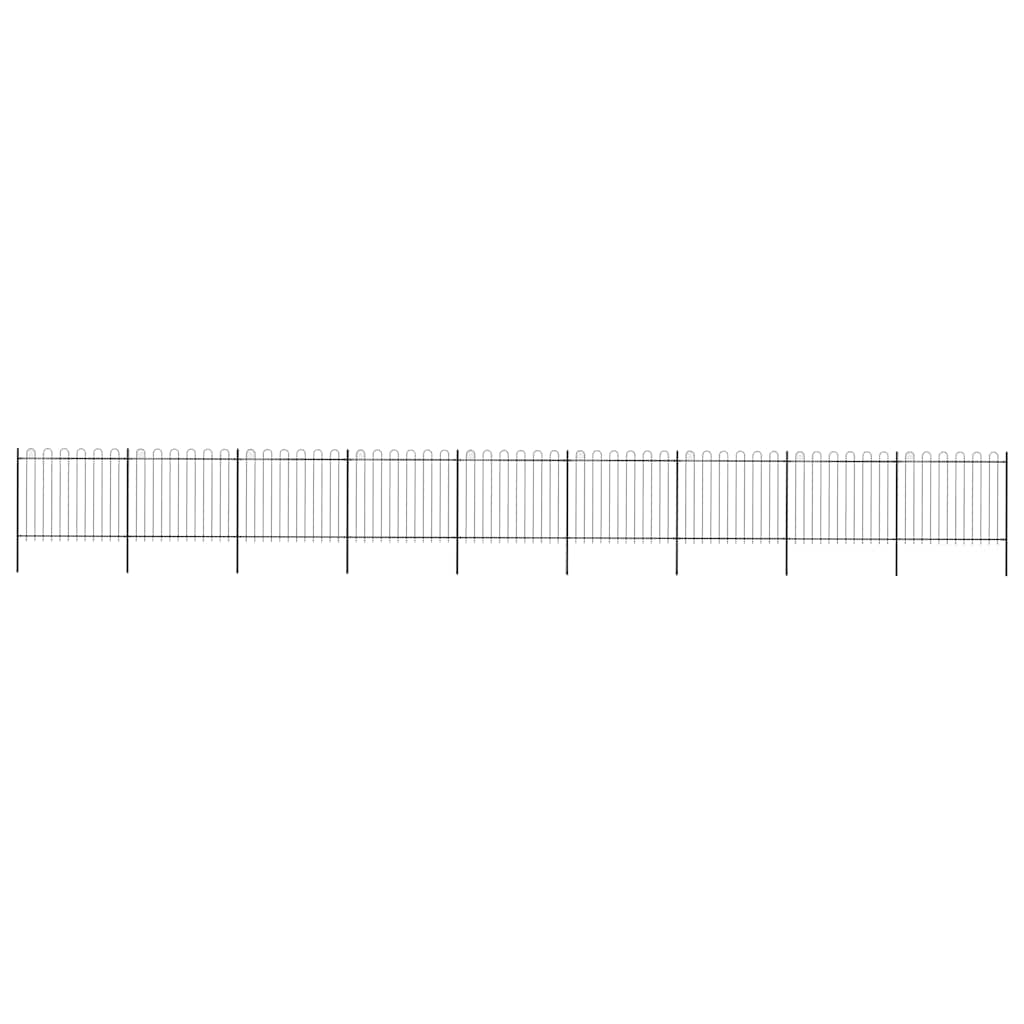 Cerca de jardim com arco superior em aço 1506x150 cm preta