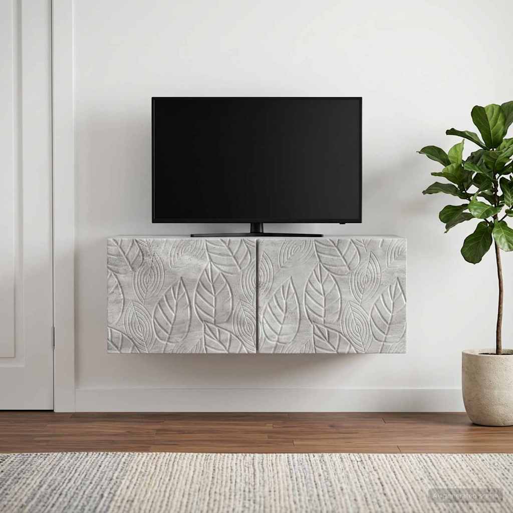 Gabinete de TV de parede 78,5 x 31 cm cinzento cimento