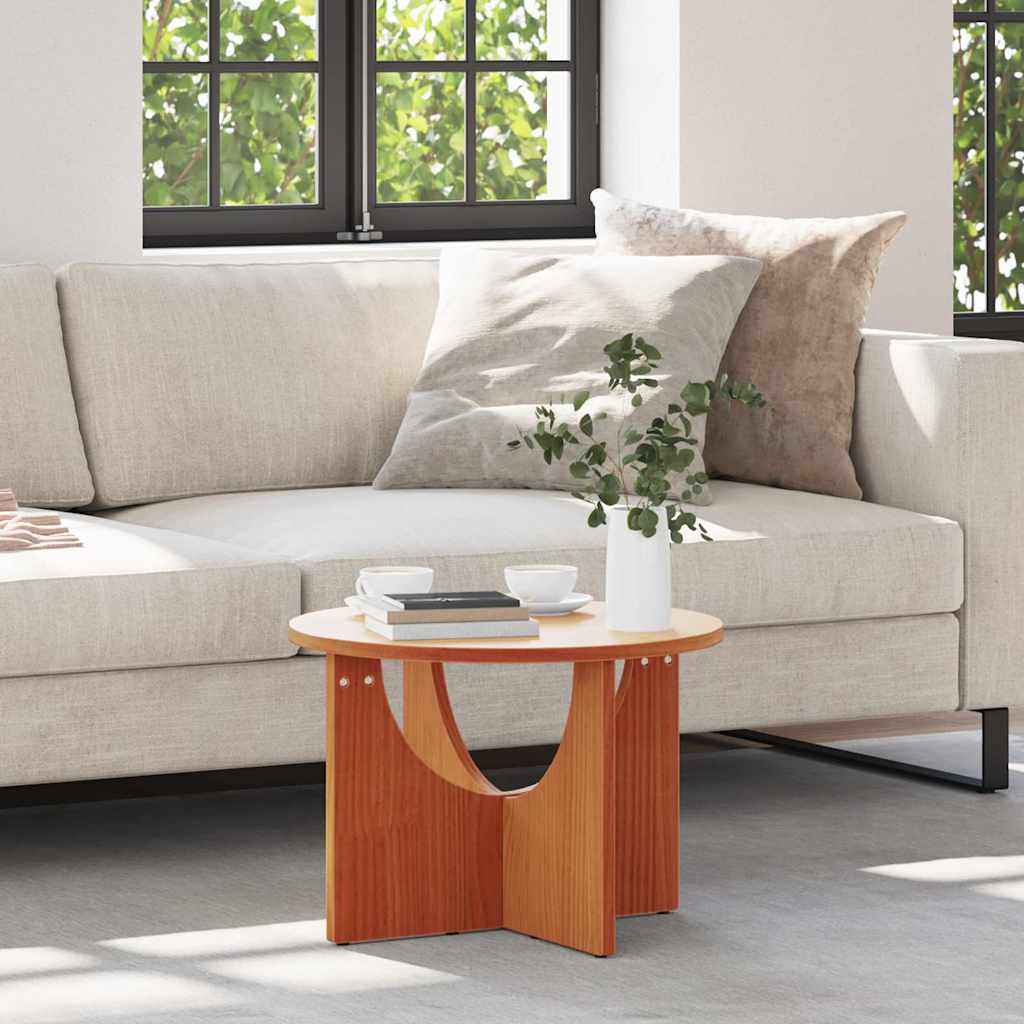 Mesa de centro marrom cera 50 x 50 x 35 cm