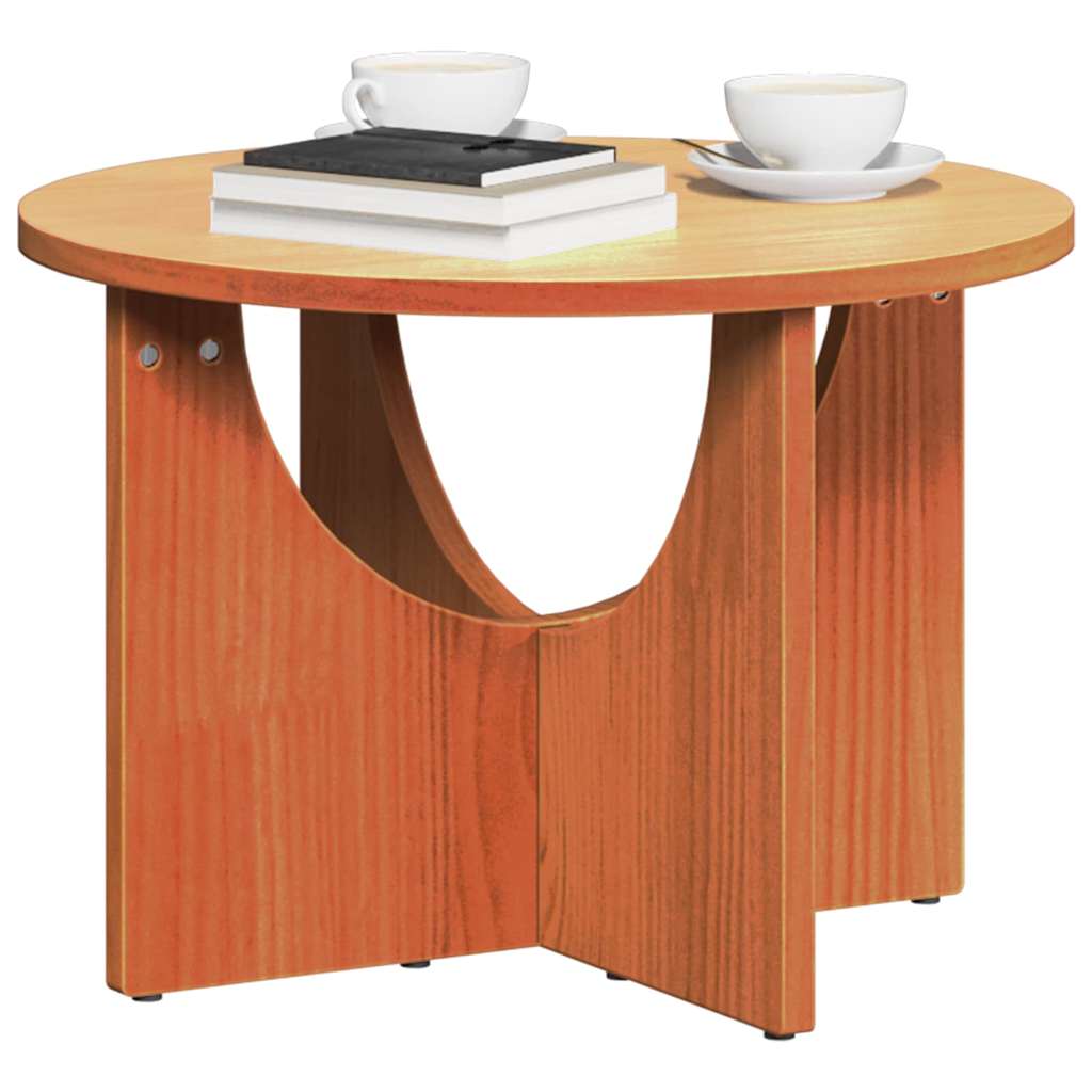Mesa de centro marrom cera 50 x 50 x 35 cm