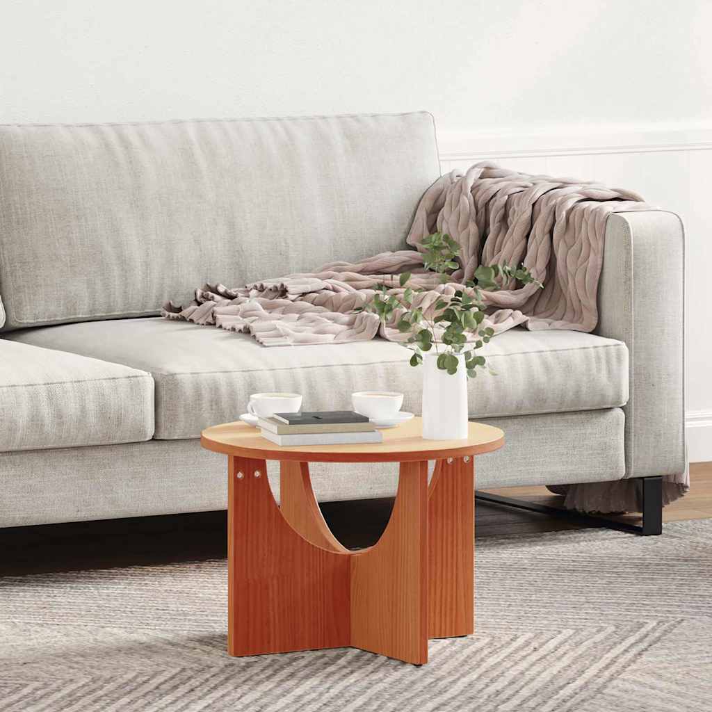 Mesa de centro marrom cera 50 x 50 x 35 cm