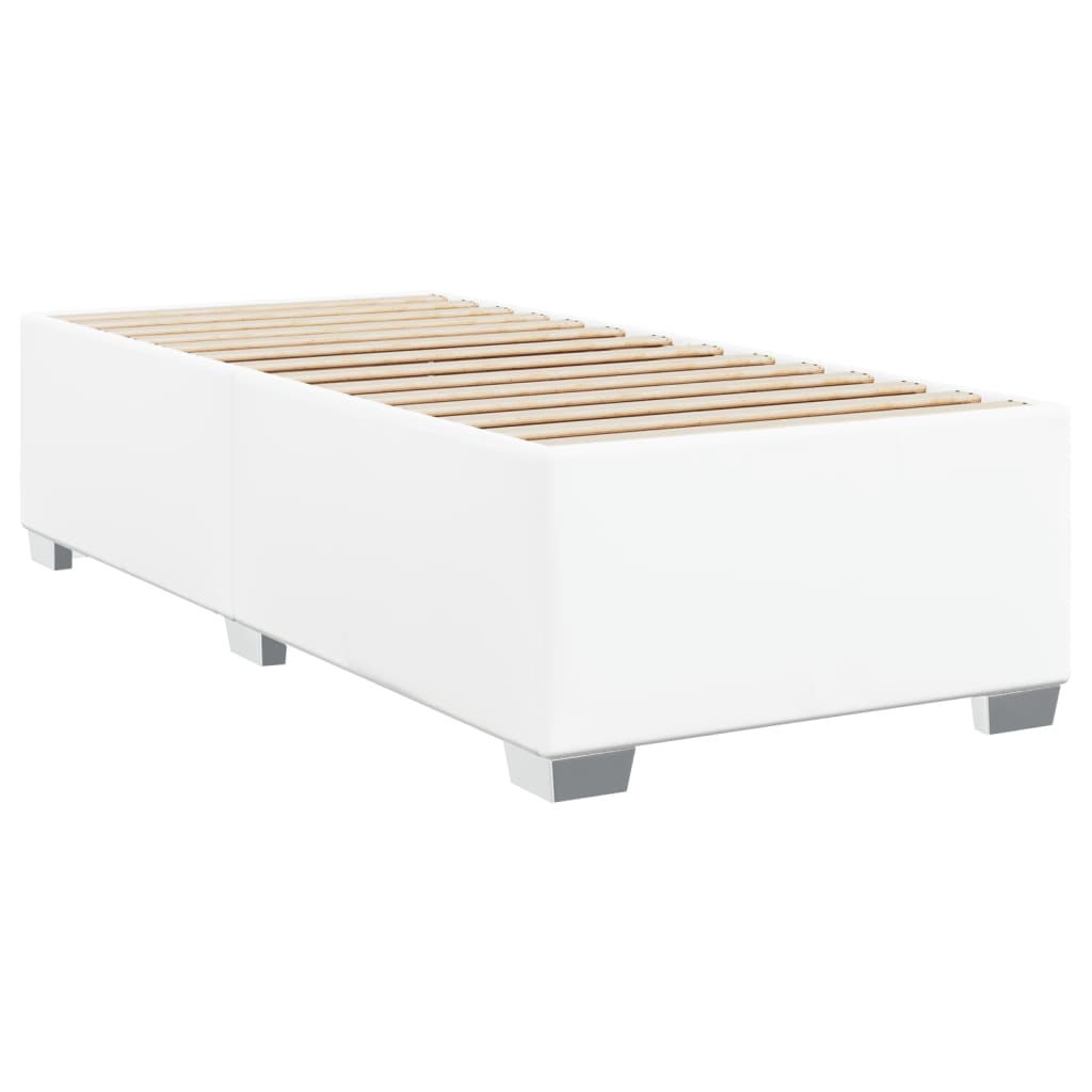 Estrutura de cama 90x200 cm couro artificial branco