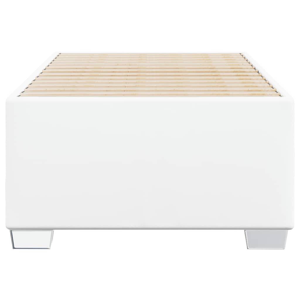 Estrutura de cama 90x200 cm couro artificial branco