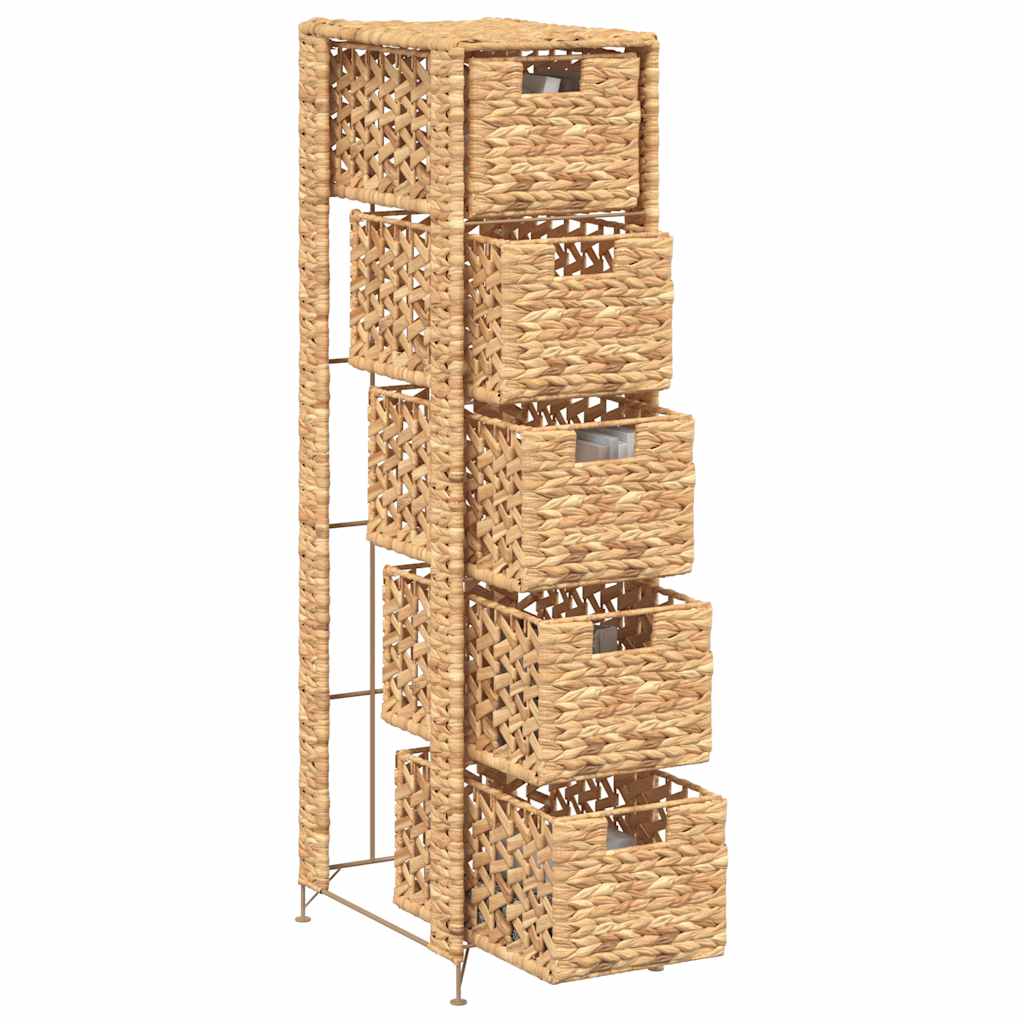 Unidade de arrumação c/ 5 cestos 25,5x37x100 cm jacinto de água