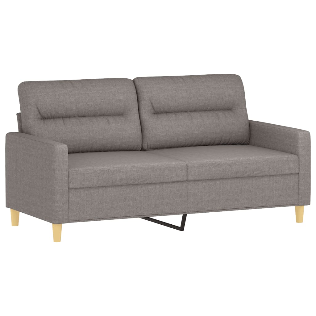 3 Pcs conjunto de sofás com almofadões tecido cinza-acastanhado
