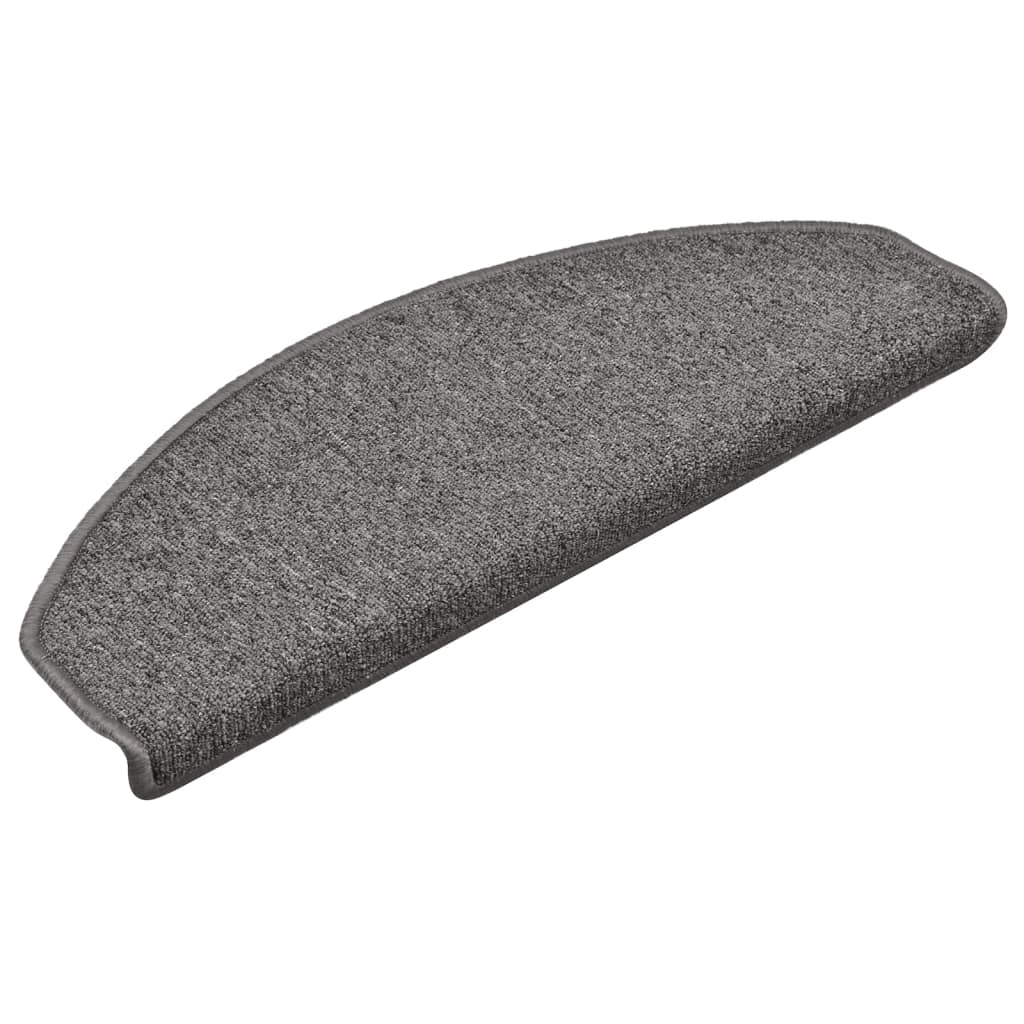 Tapetes de escada 15 peças 65x24x4 cm cinza escuro semicircular grande