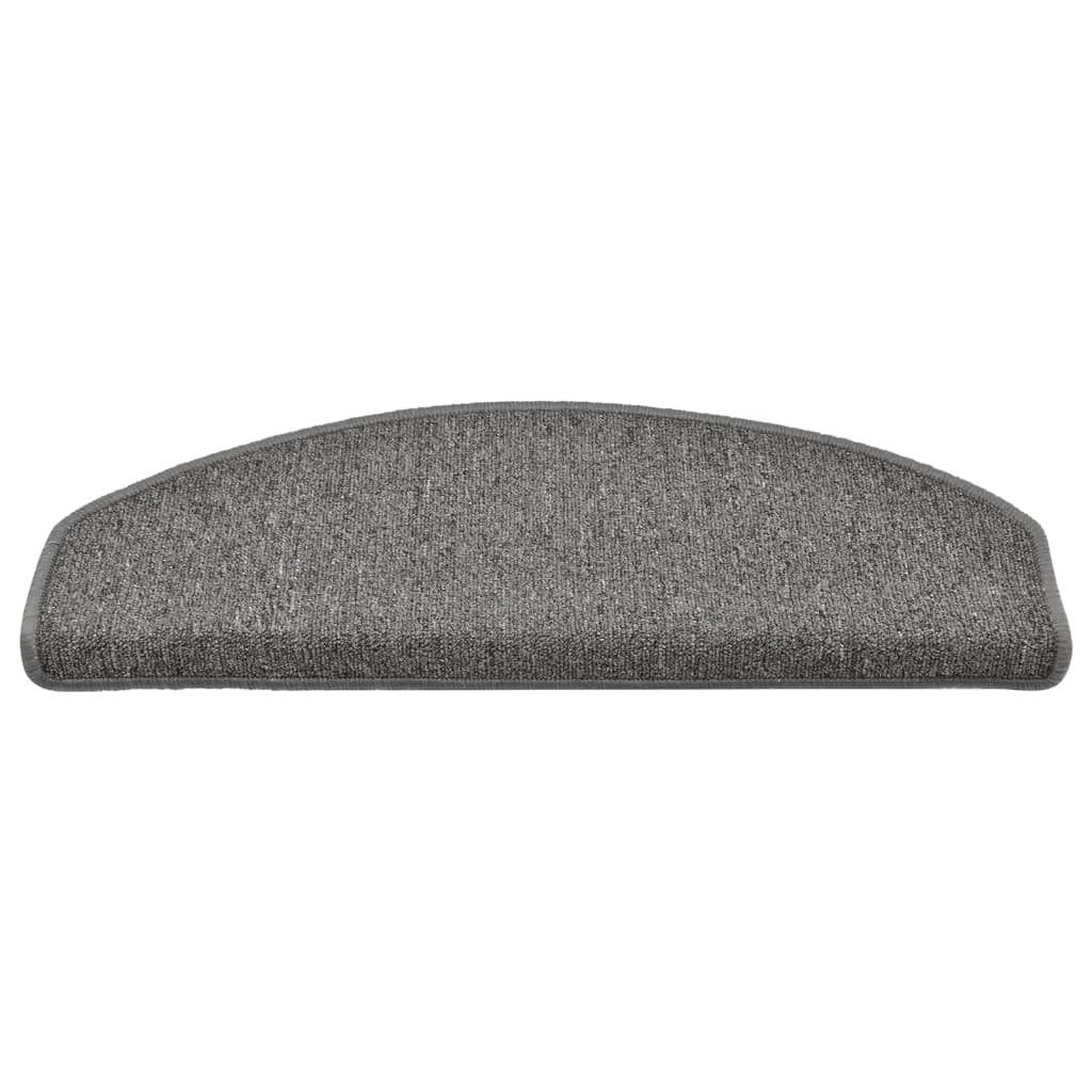 Tapetes de escada 15 peças 65x24x4 cm cinza escuro semicircular grande