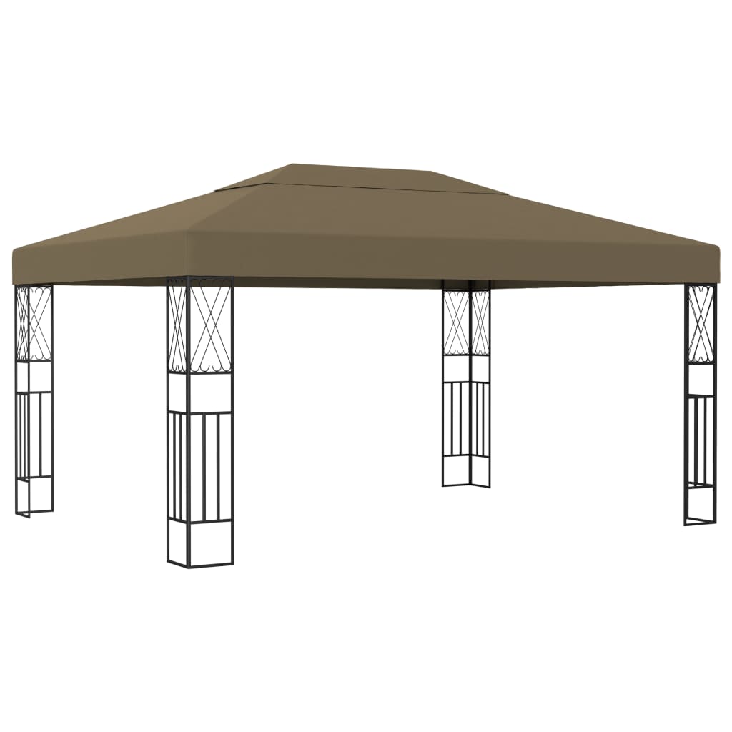 Gazebo 3x4 m tecido cinzento-acastanhado