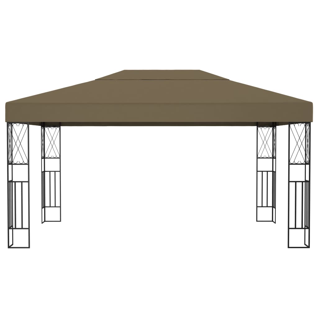 Gazebo 3x4 m tecido cinzento-acastanhado