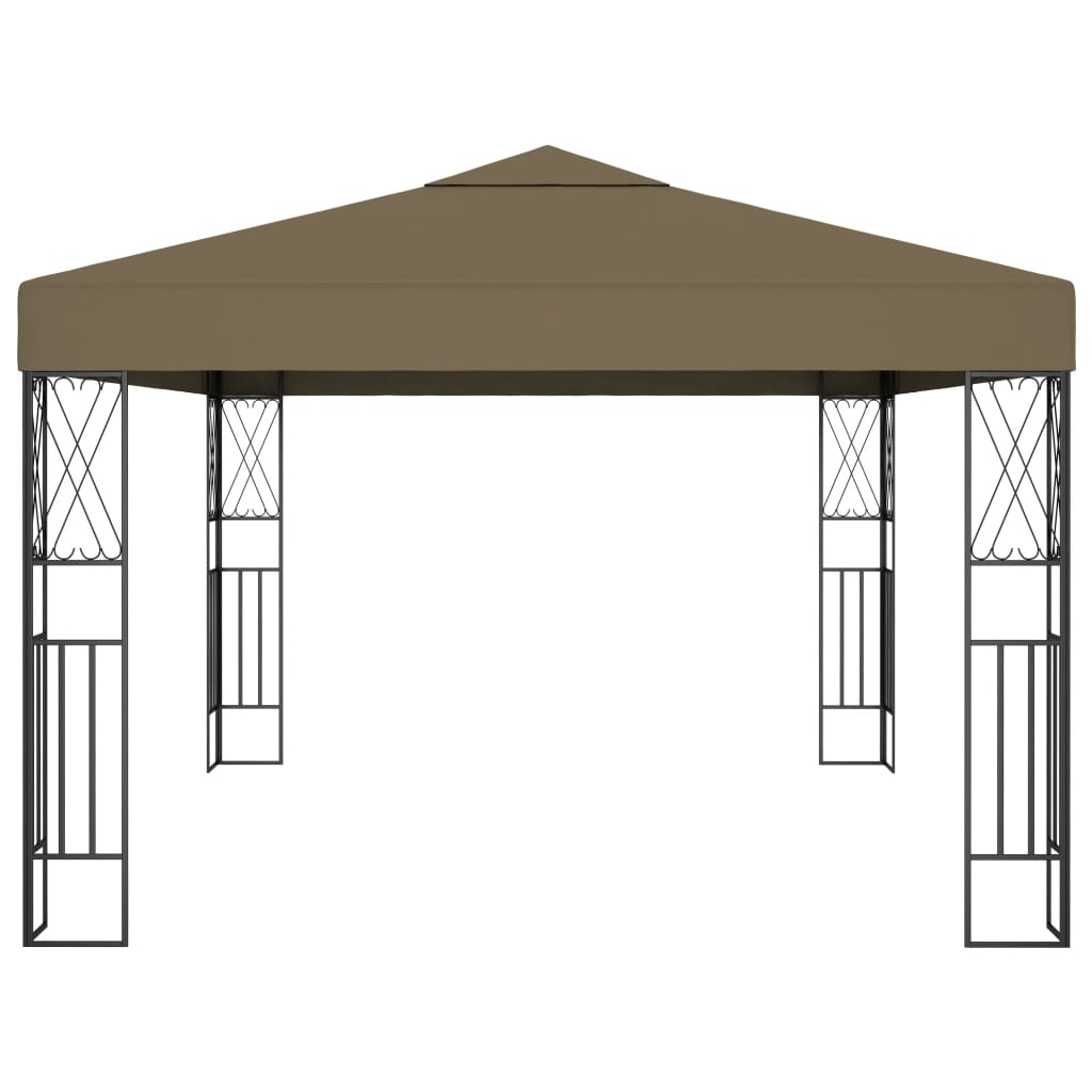 Gazebo 3x4 m tecido cinzento-acastanhado
