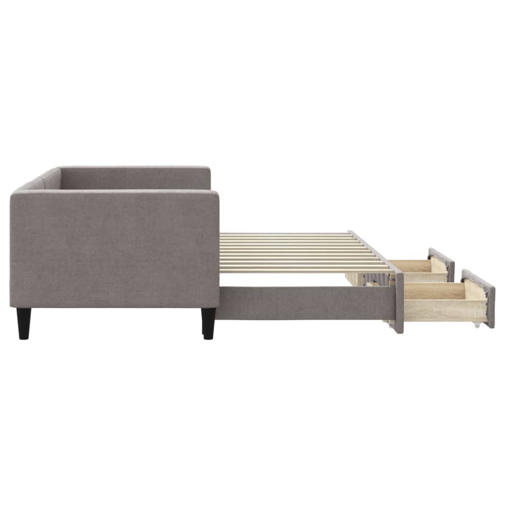 Sofá-cama c/ gavetão/gavetas 80x200 cm tecido cinza-acastanhado