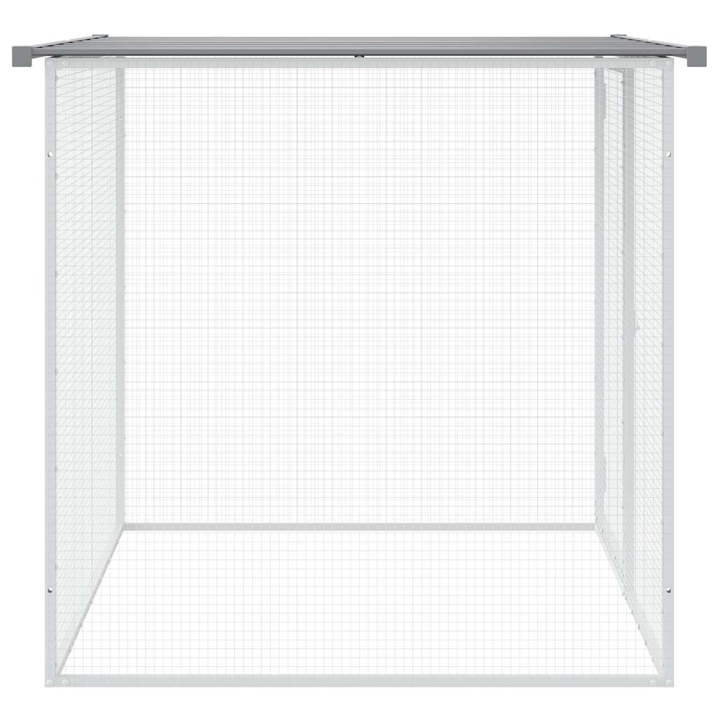 Galinheiro com teto 103x98x90 cm aço galvanizado cinza-claro