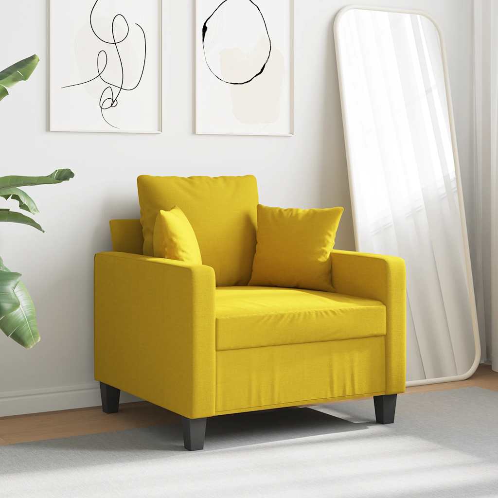 Poltrona 60 cm tecido amarelo-claro