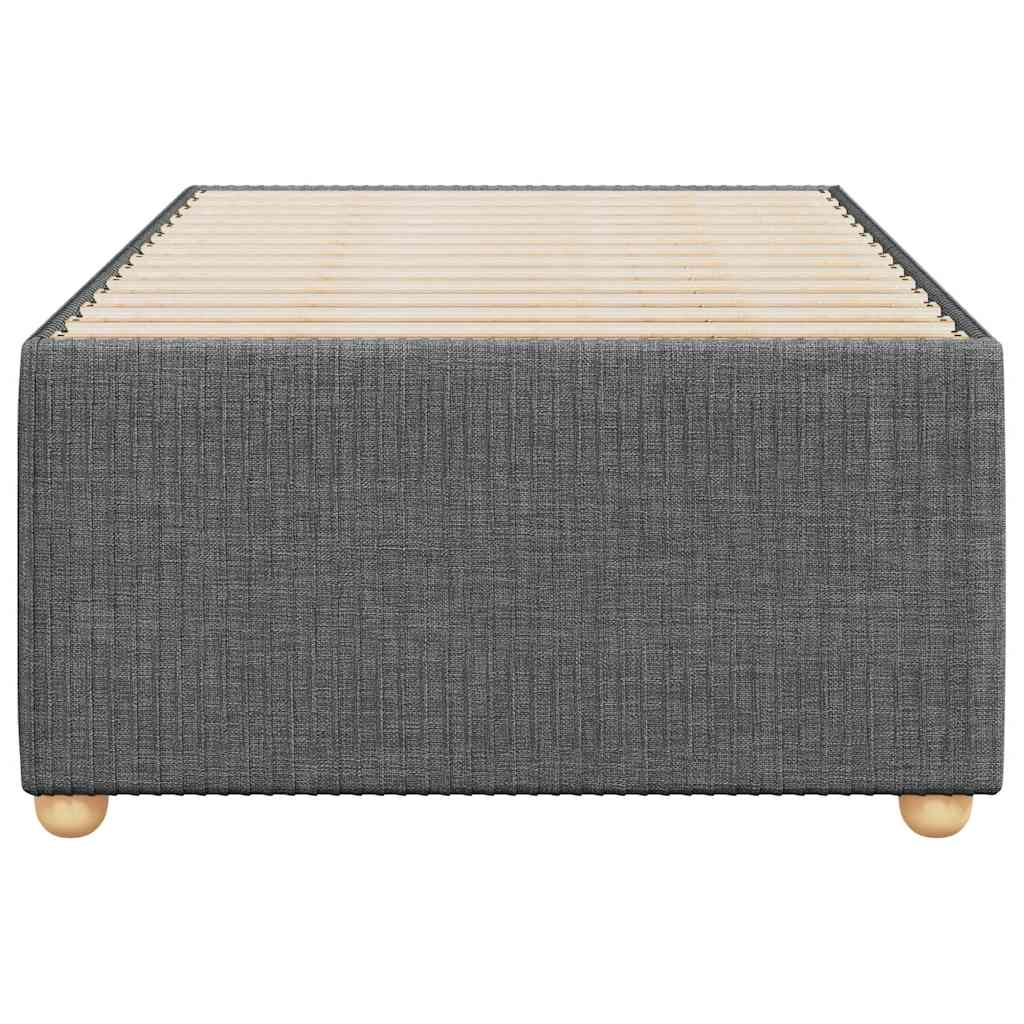Estrutura de cama sem colchão 90x200 cm tecido cinzento-escuro