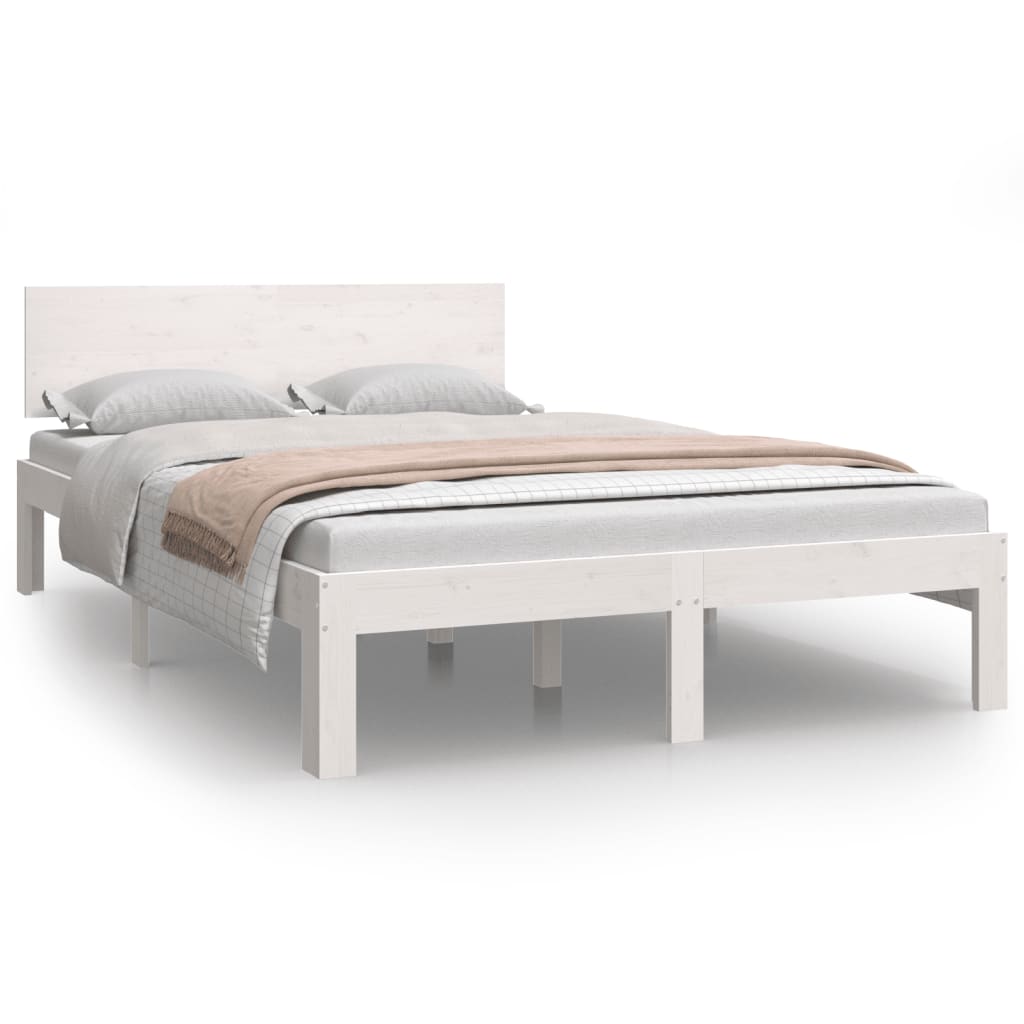 Estrutura de cama 120x200 cm pinho maciço branco