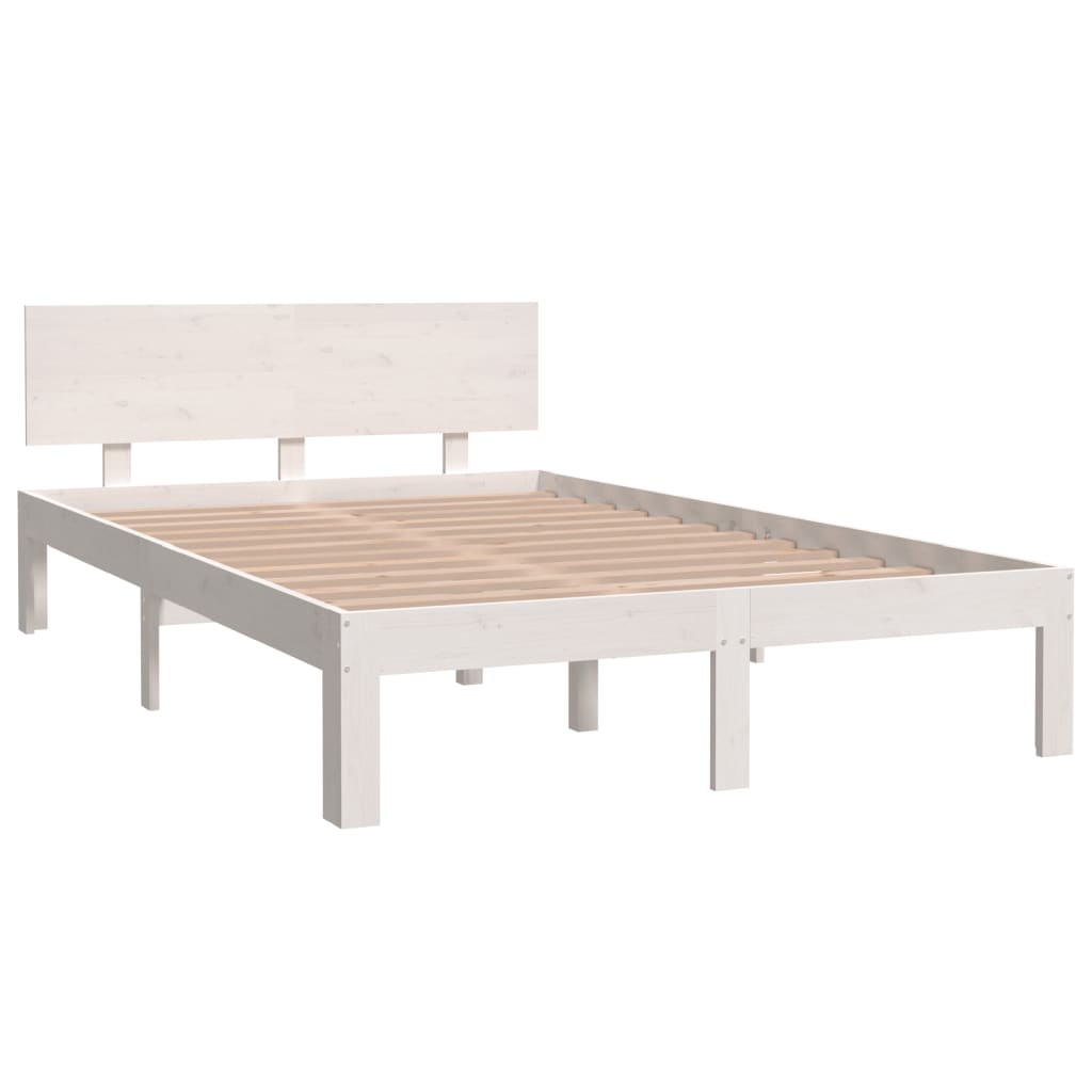 Estrutura de cama 120x200 cm pinho maciço branco