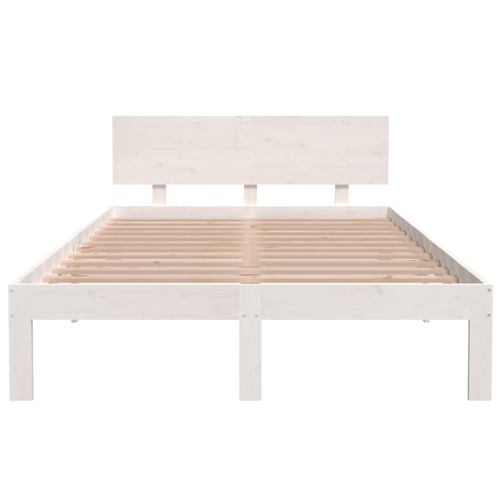 Estrutura de cama 120x200 cm pinho maciço branco