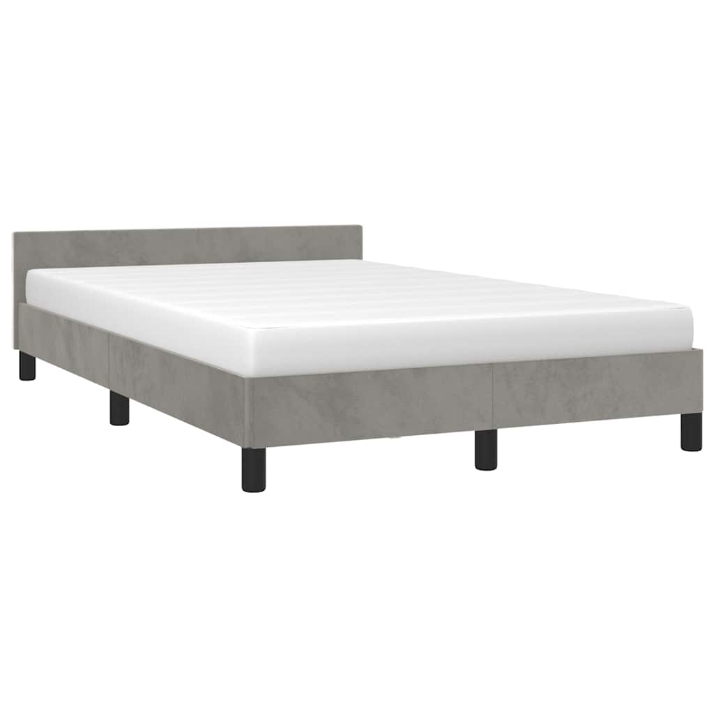 Estrutura de cama sem colchão 120x200 cm veludo cinzento-claro