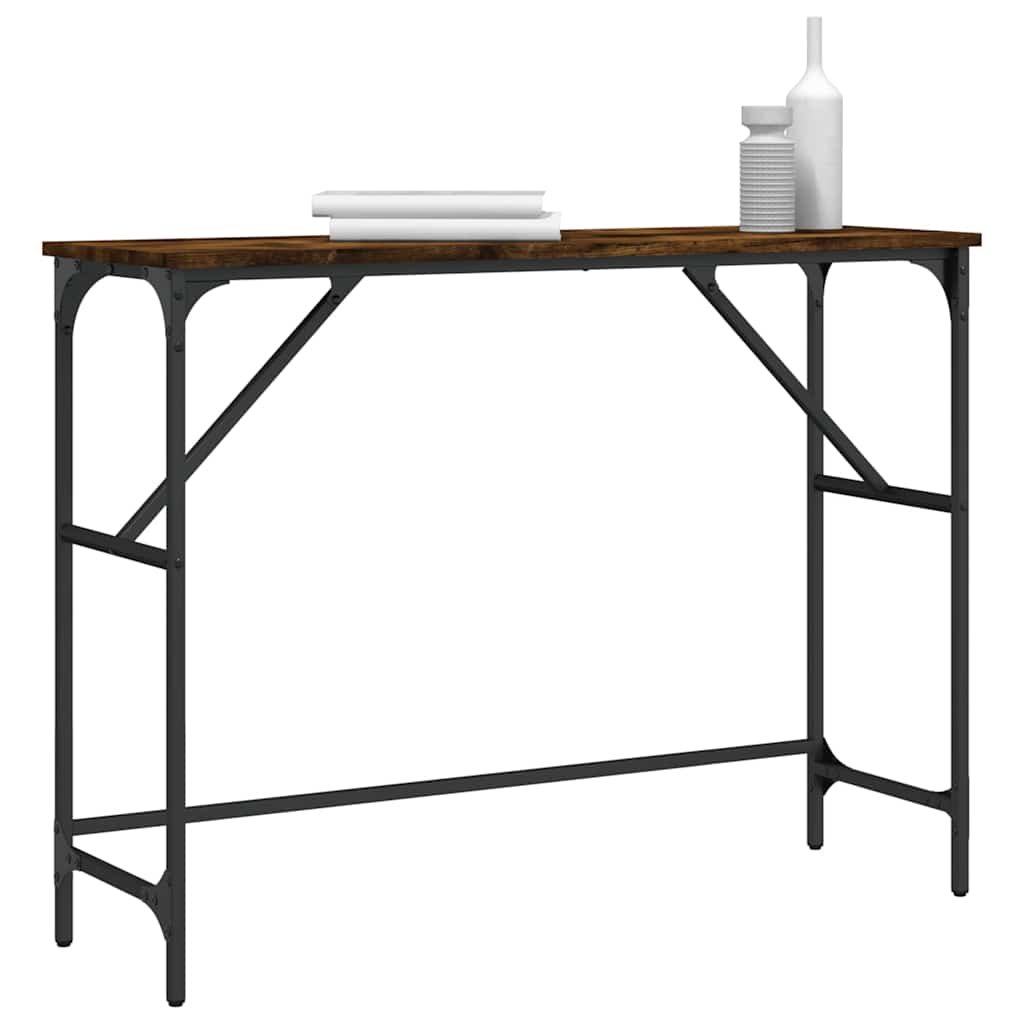 Mesa consola 100x32x75 cm derivados de madeira carvalho fumado