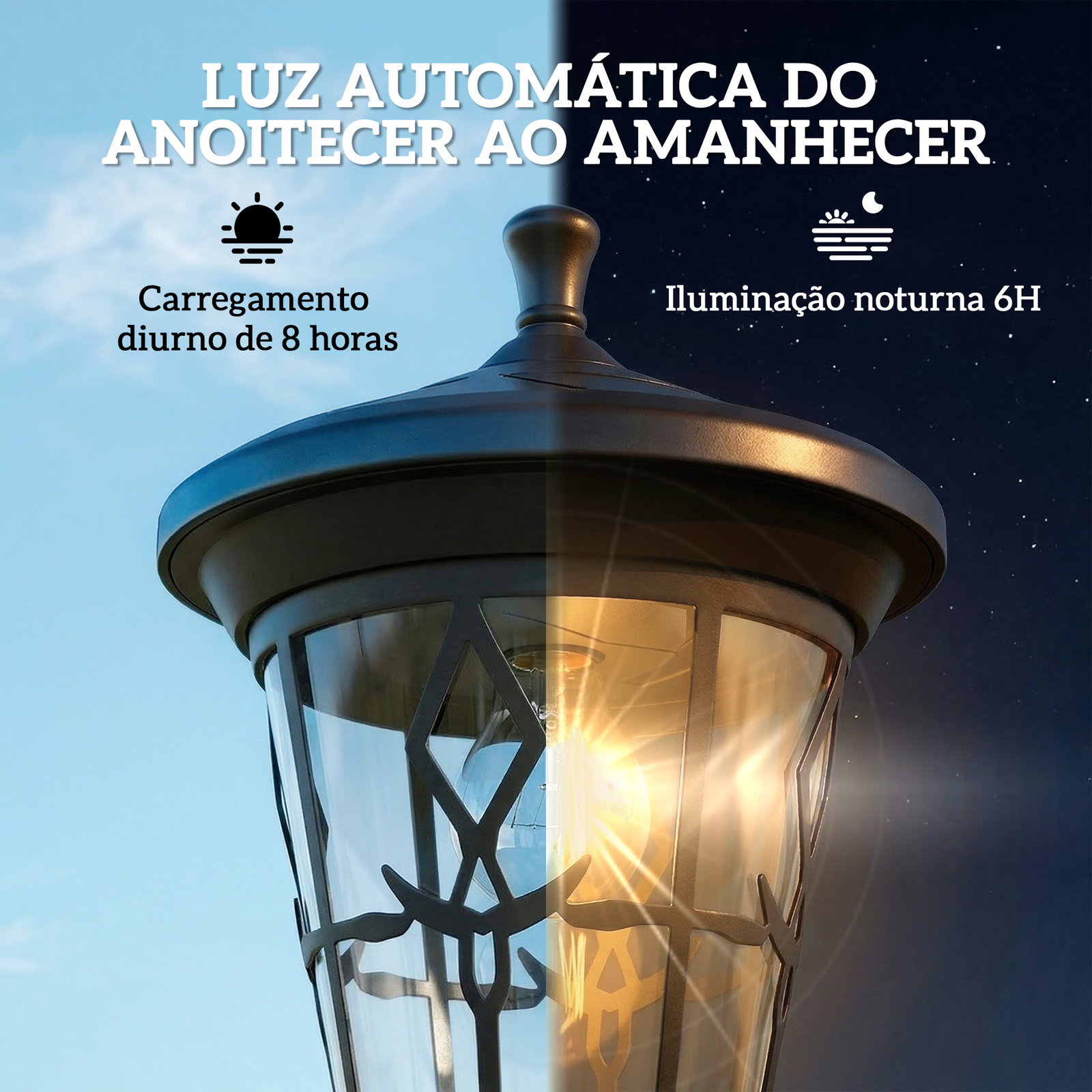 Conjunto de 2 candeeiros solares de jardim com altura ajustável, 2 modos de brilho e IP44 impermeável para terraço e pátio, preto
