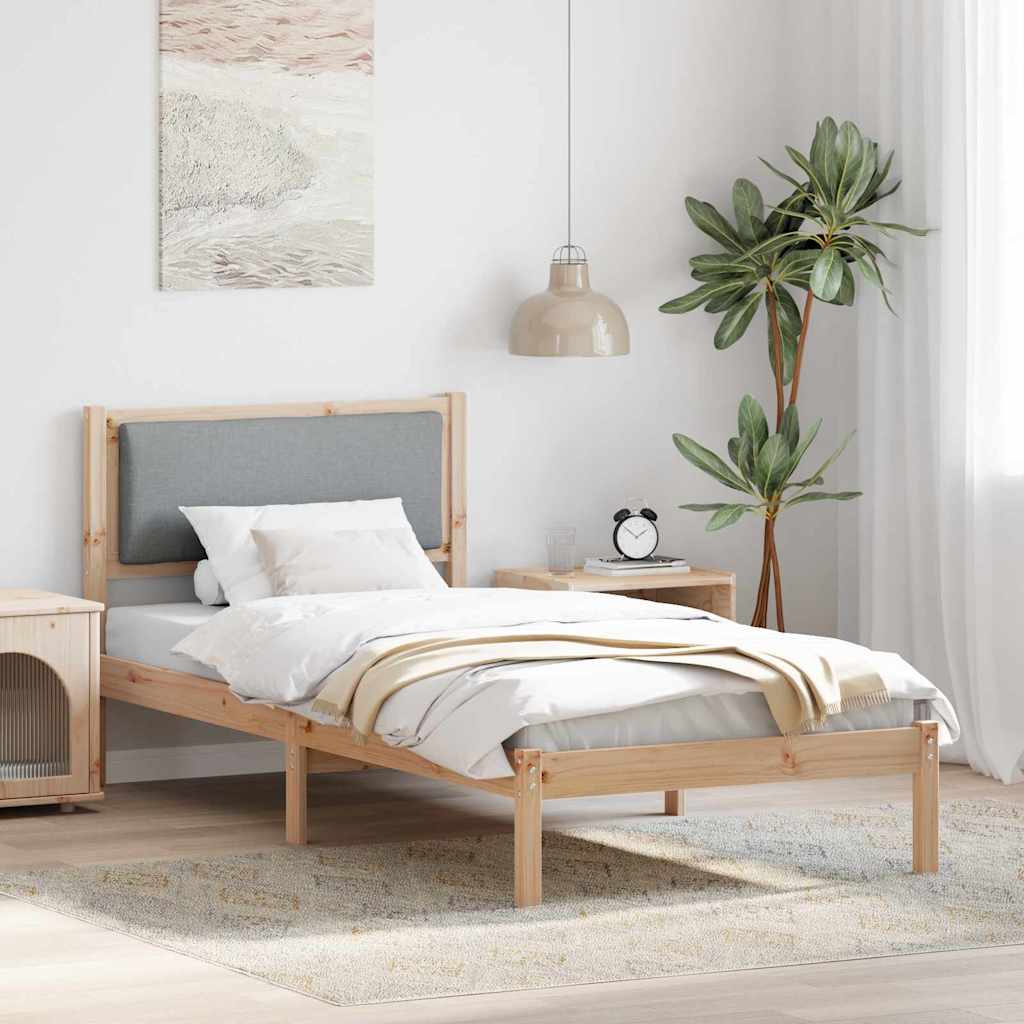 Estrutura da cama com cabeceira cinzento-claro 100 x 200 cm