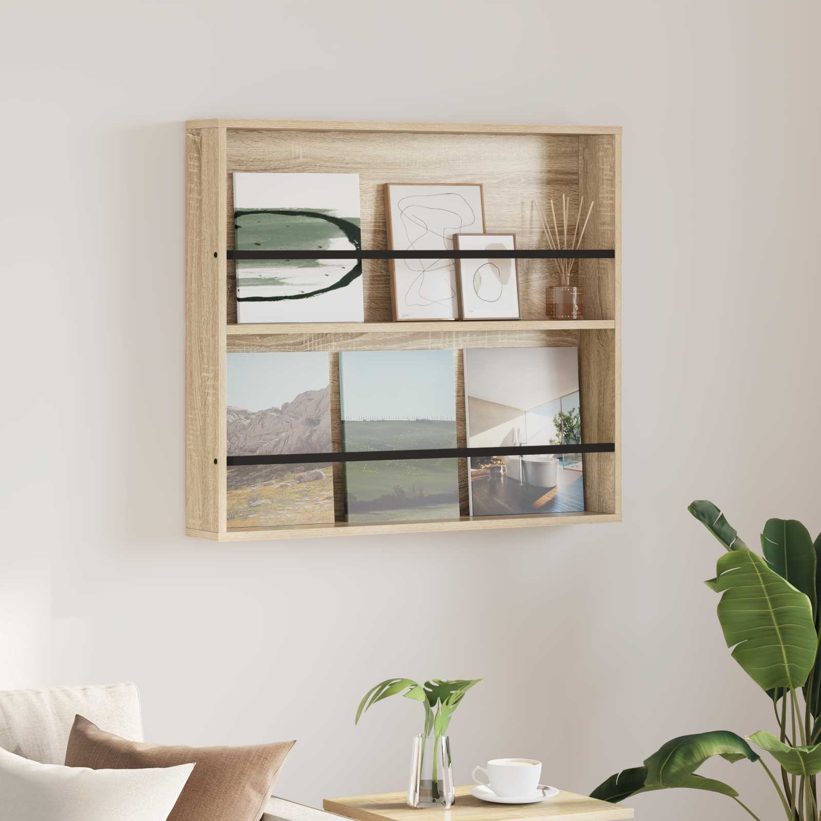 Estante de revistas carvalho sonoma 80 x 12 x 70 cm