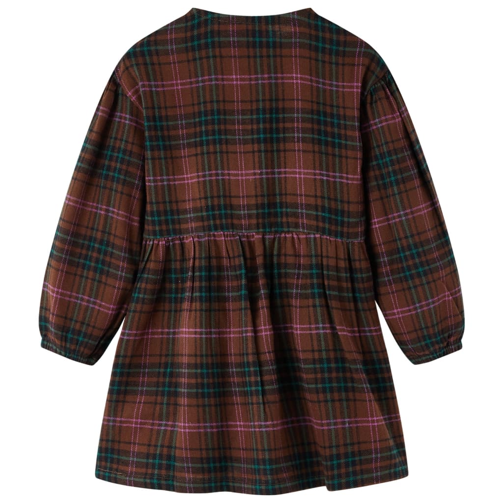 Vestido de criança com mangas compridas cor conhaque 92