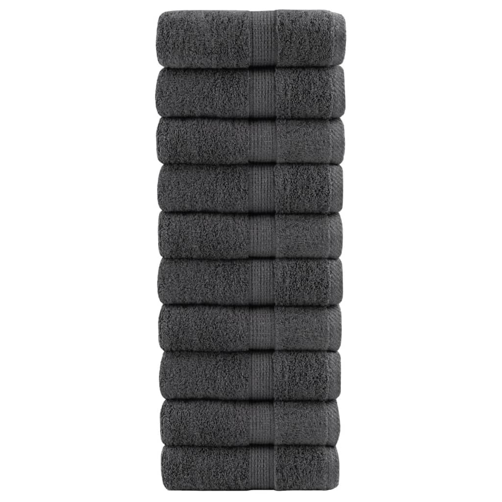 Toalhas de rosto premium solund 10 unidades antracite 30x30 cm 600 g/m²