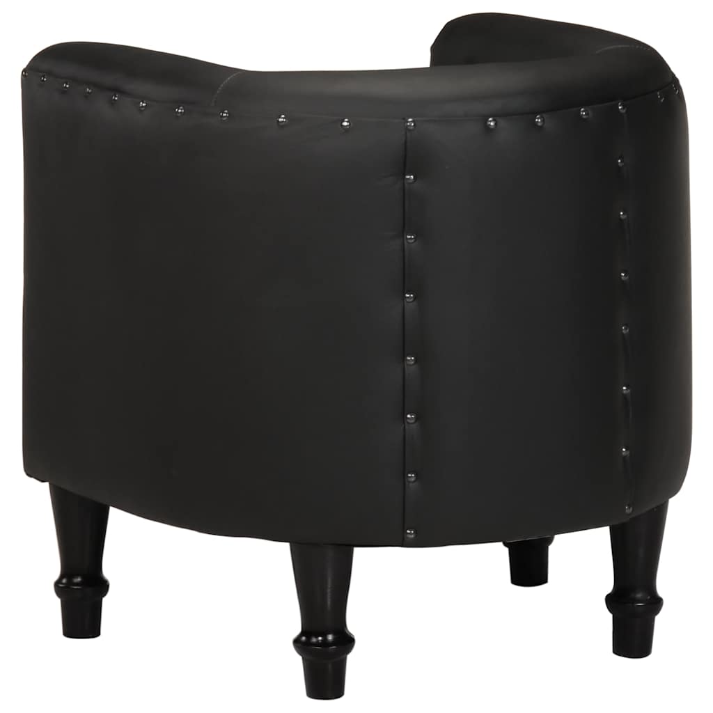 Poltrona couro genuíno preto