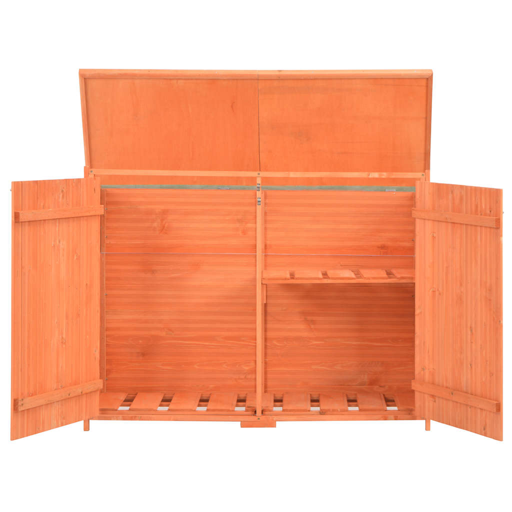 Abrigo de arrumação para jardim 128x42x91 cm madeira