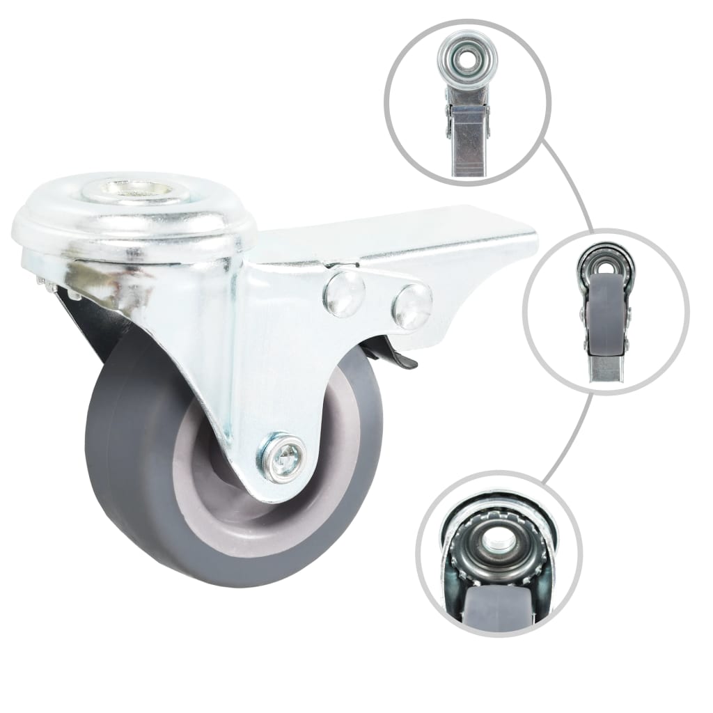 Rodas giratórias com furo roscado 4 pcs 50 mm
