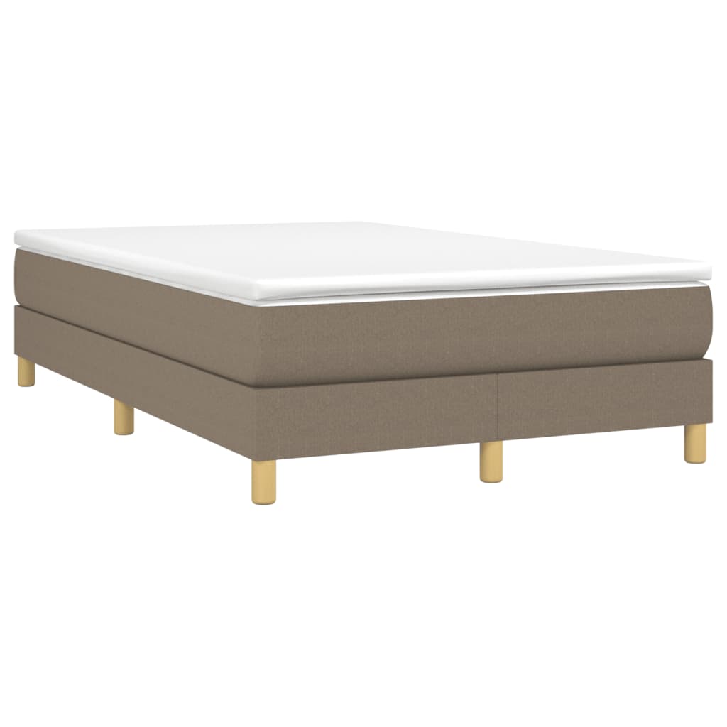 Estrutura de cama com molas sem colchão 120x200 cm tecido cinza-acastanhado