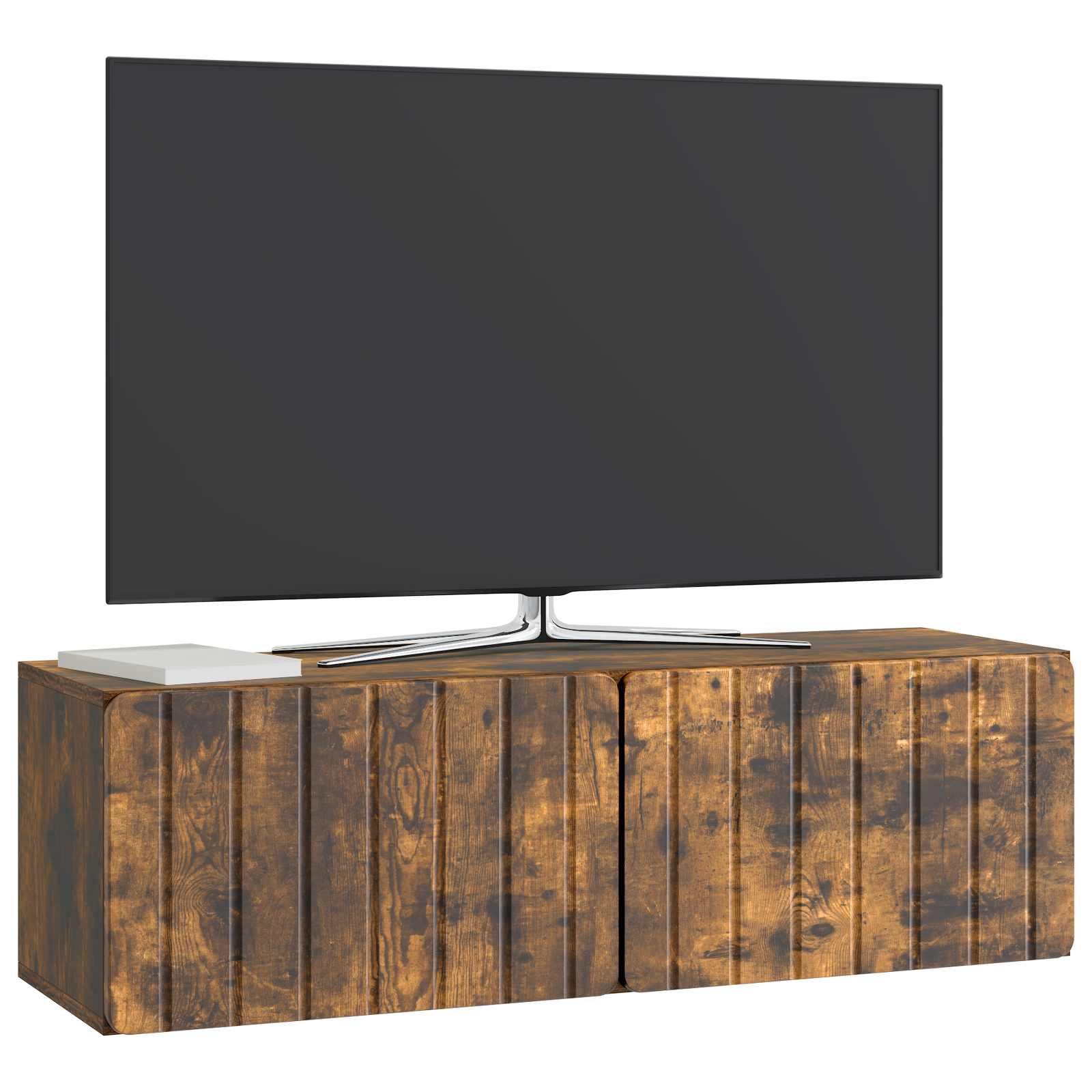 Gabinete de TV de parede 98 x 31 x 30 cm carvalho fumado