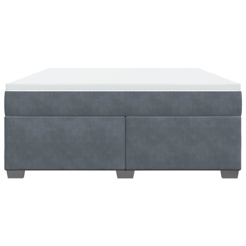 Cama com molas/colchão 180x200 cm veludo cinzento-escuro