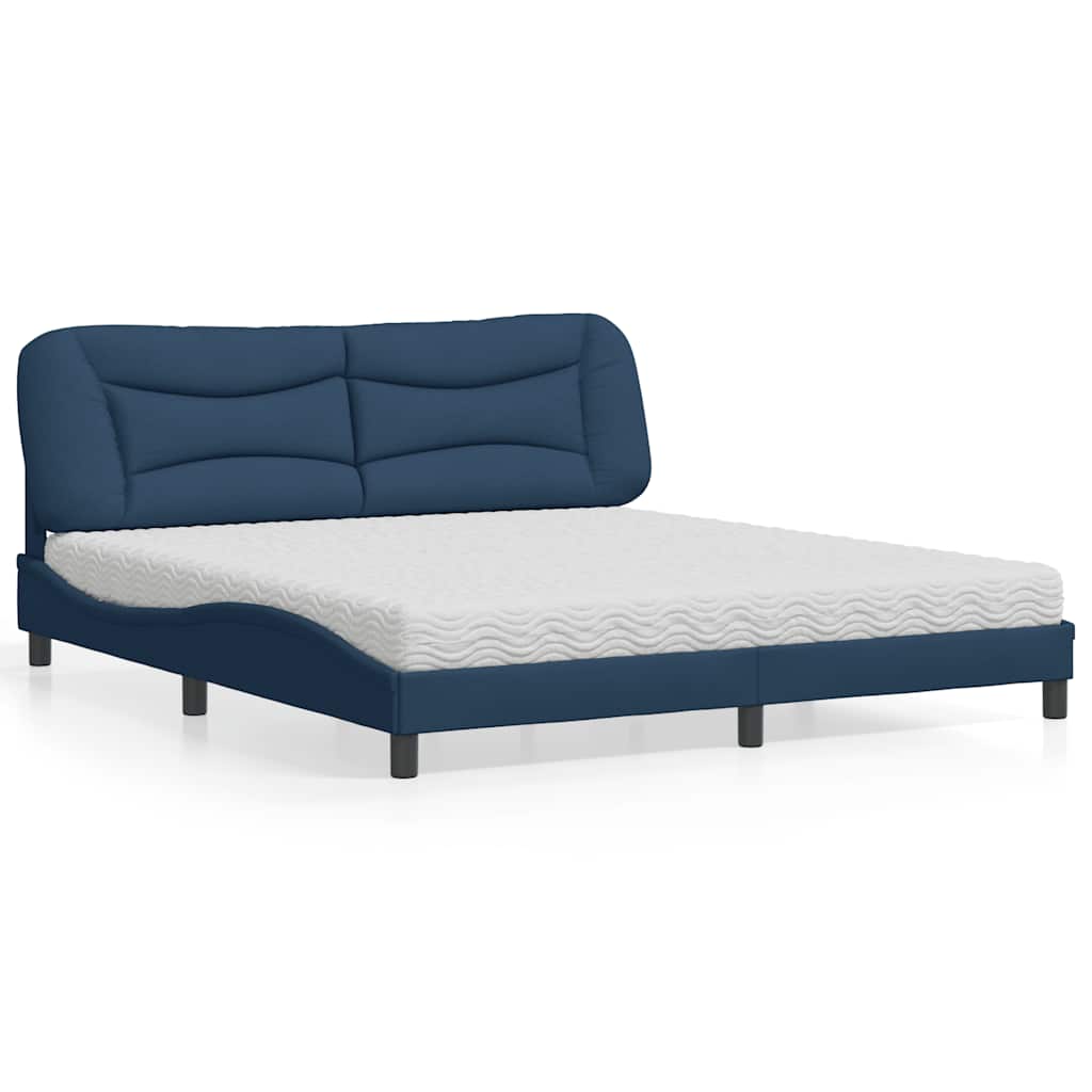 Cama com colchão hvar 180x200 cm tecido azul