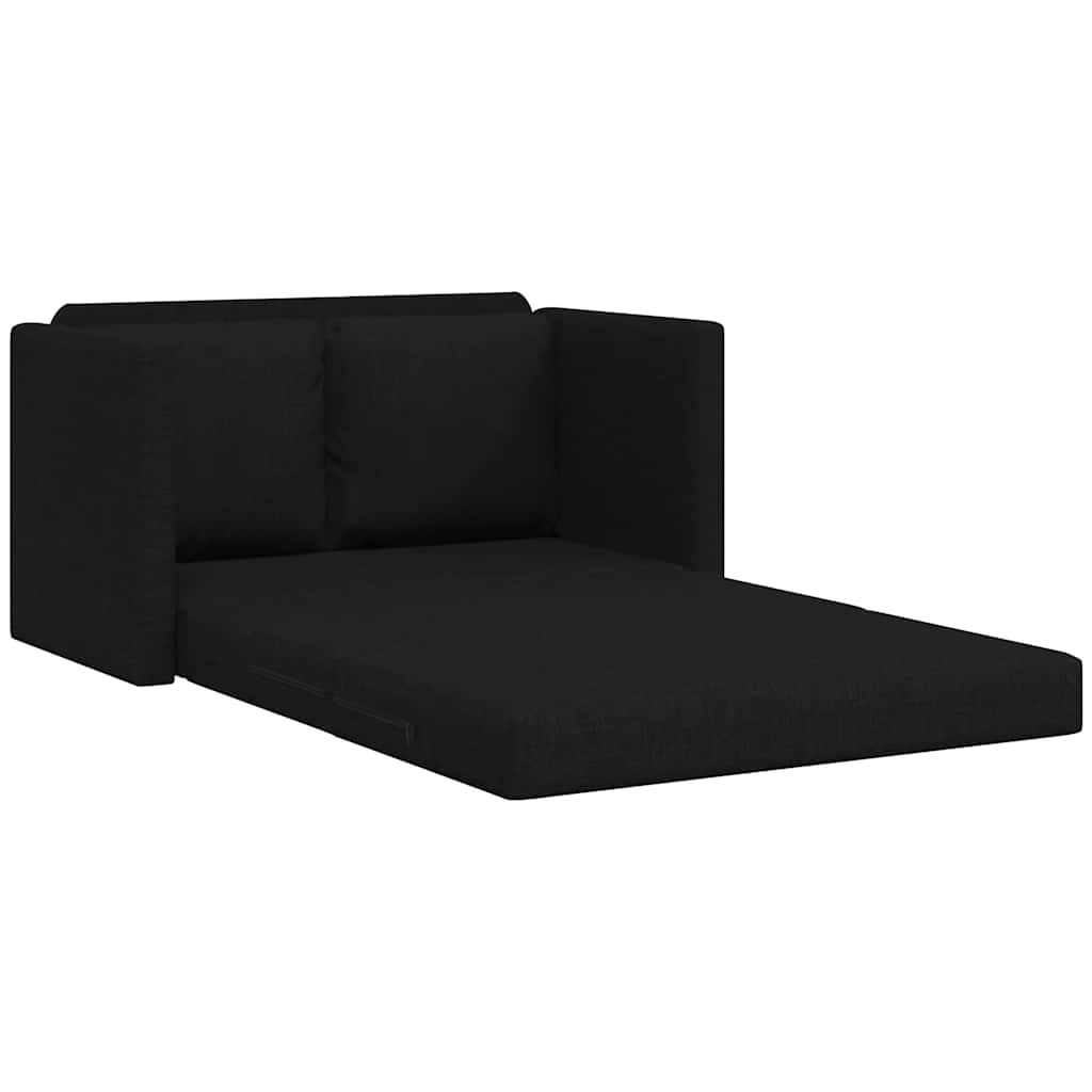 Sofá-cama sem pés 112x174x55 cm tecido preto