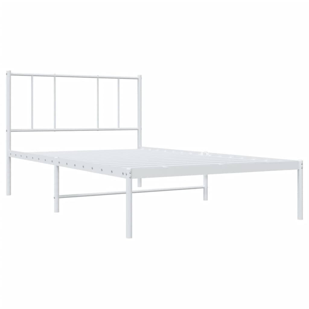 Estrutura de cama com cabeceira 90x200 cm metal branco