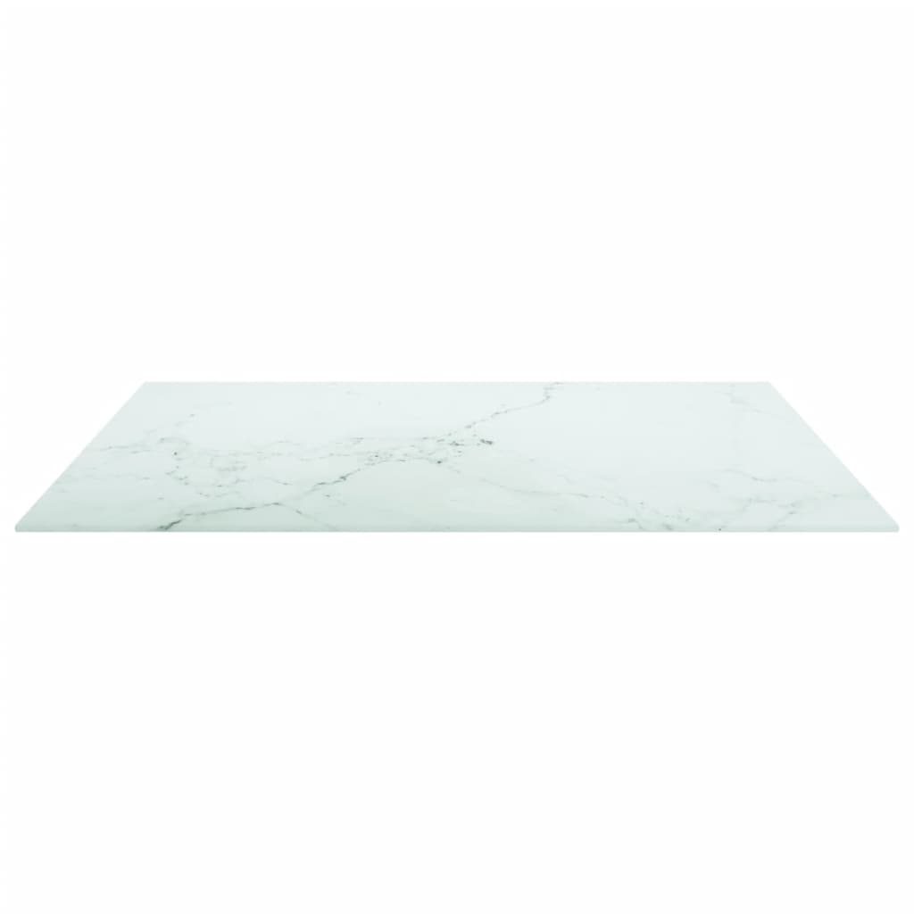Tampo mesa 80x80 cm 6 mm vidro temperado design mármore branco