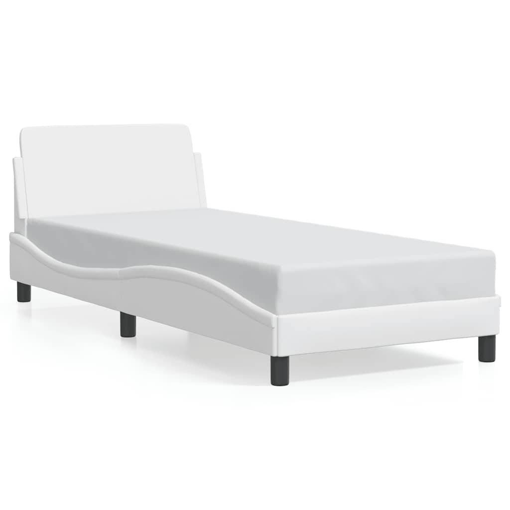Estrutura de cama dover couro artificial 90x190cm branco