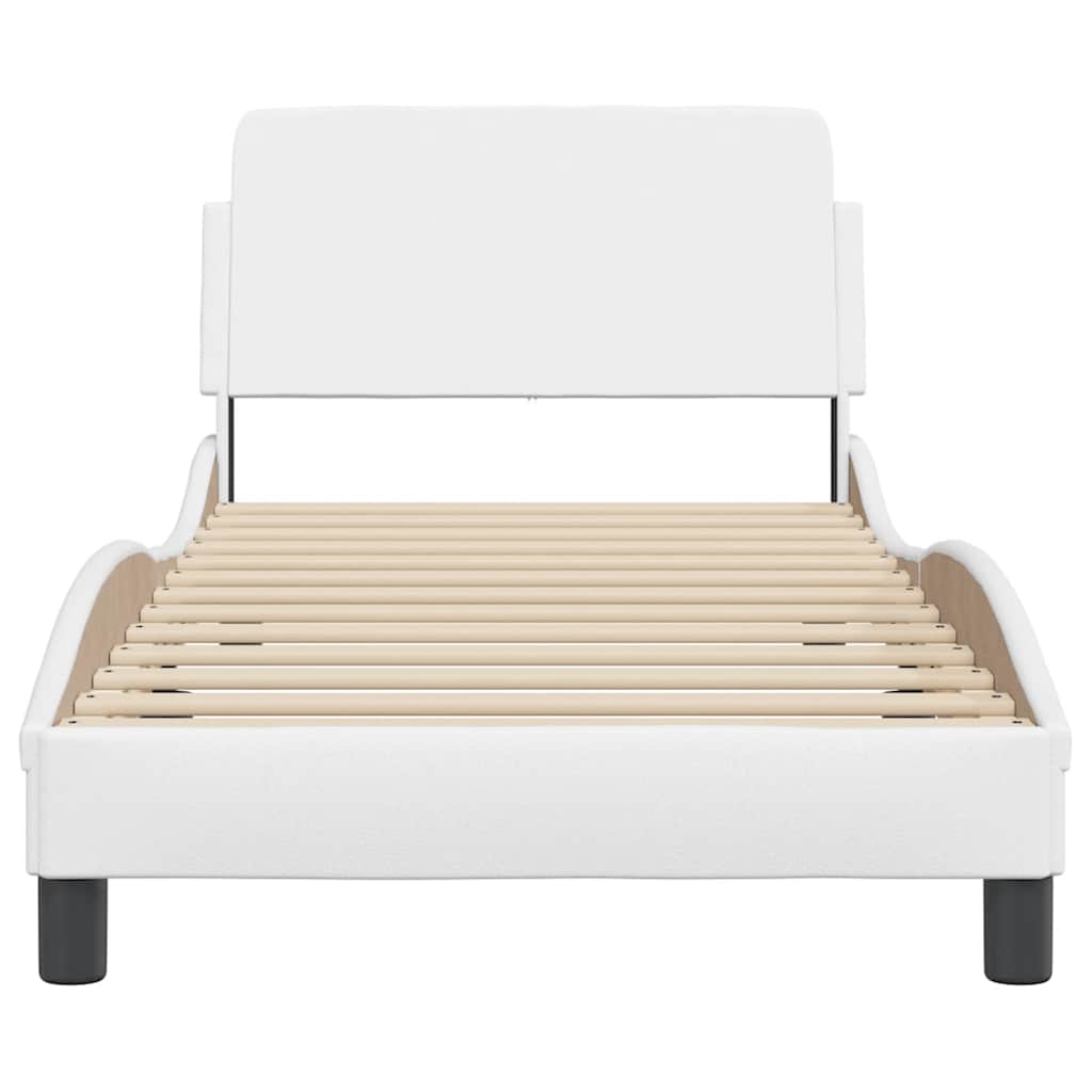 Estrutura de cama dover couro artificial 90x190cm branco