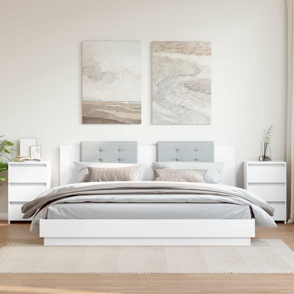 Mesas de cabeceira 2 pcs 40x35x62,5 cm derivados madeira branco