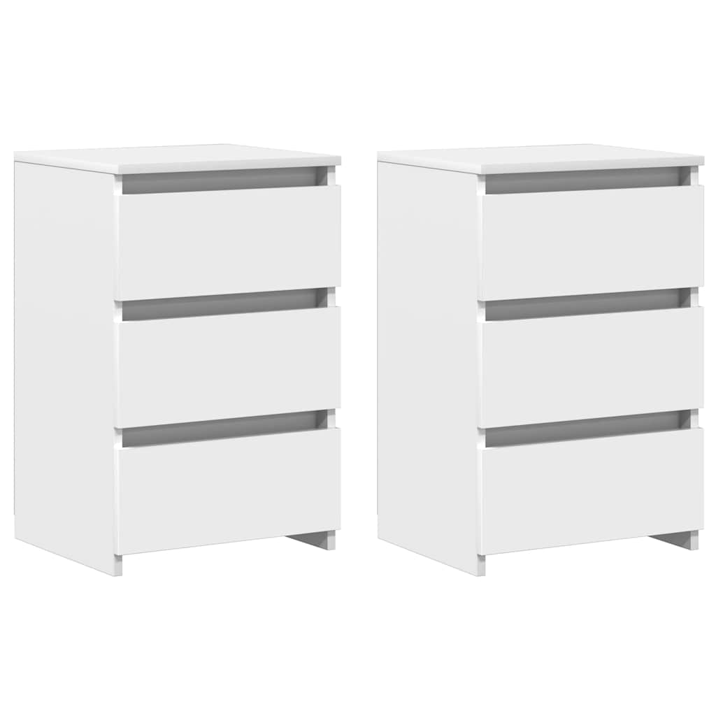 Mesas de cabeceira 2 pcs 40x35x62,5 cm derivados madeira branco