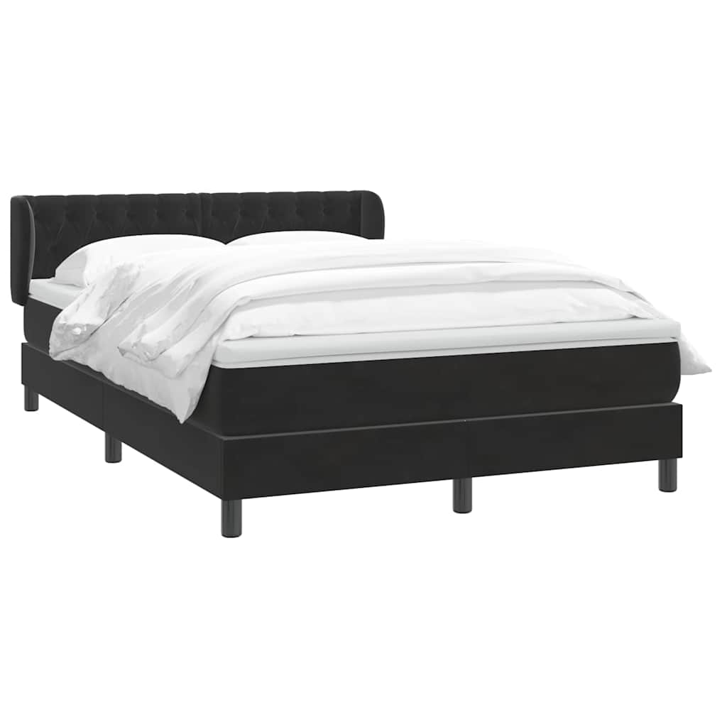 Cama com molas/colchão 160x210 cm veludo preto