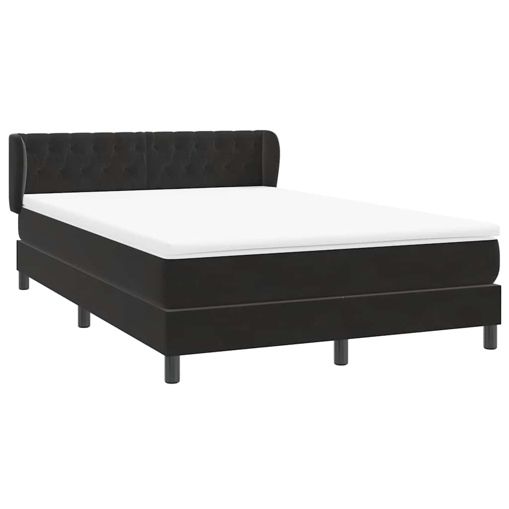 Cama com molas/colchão 160x210 cm veludo preto