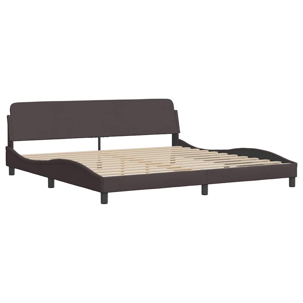 Estrutura de cama dover 200x200 cm tecido castanho-escuro