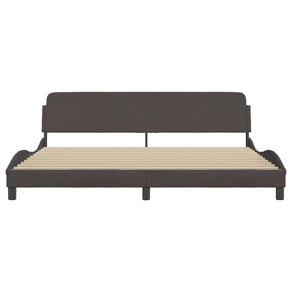 Estrutura de cama dover 200x200 cm tecido castanho-escuro