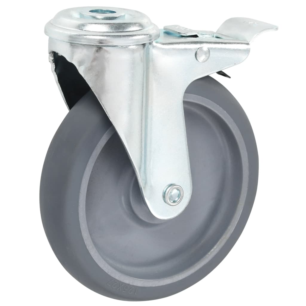 8 Pcs rodas giratórias com orifício para parafuso 125 mm