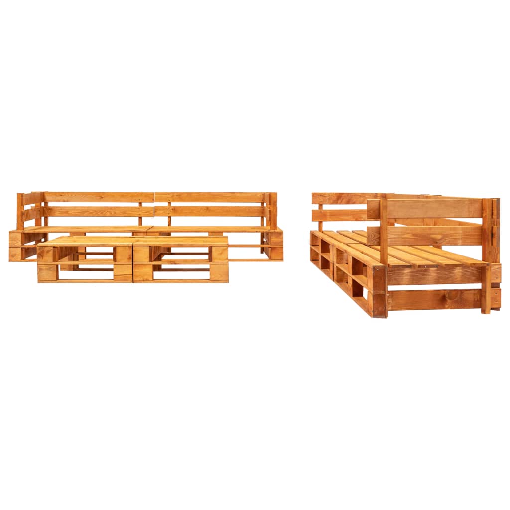 Sofás paletes jardim 6 pcs madeira castanho mel
