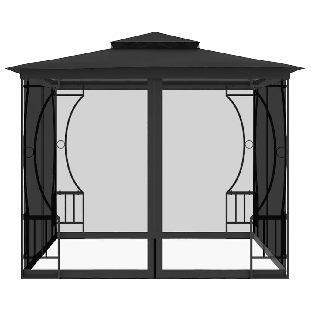 Gazebo com redes 300x300x265 cm antracite