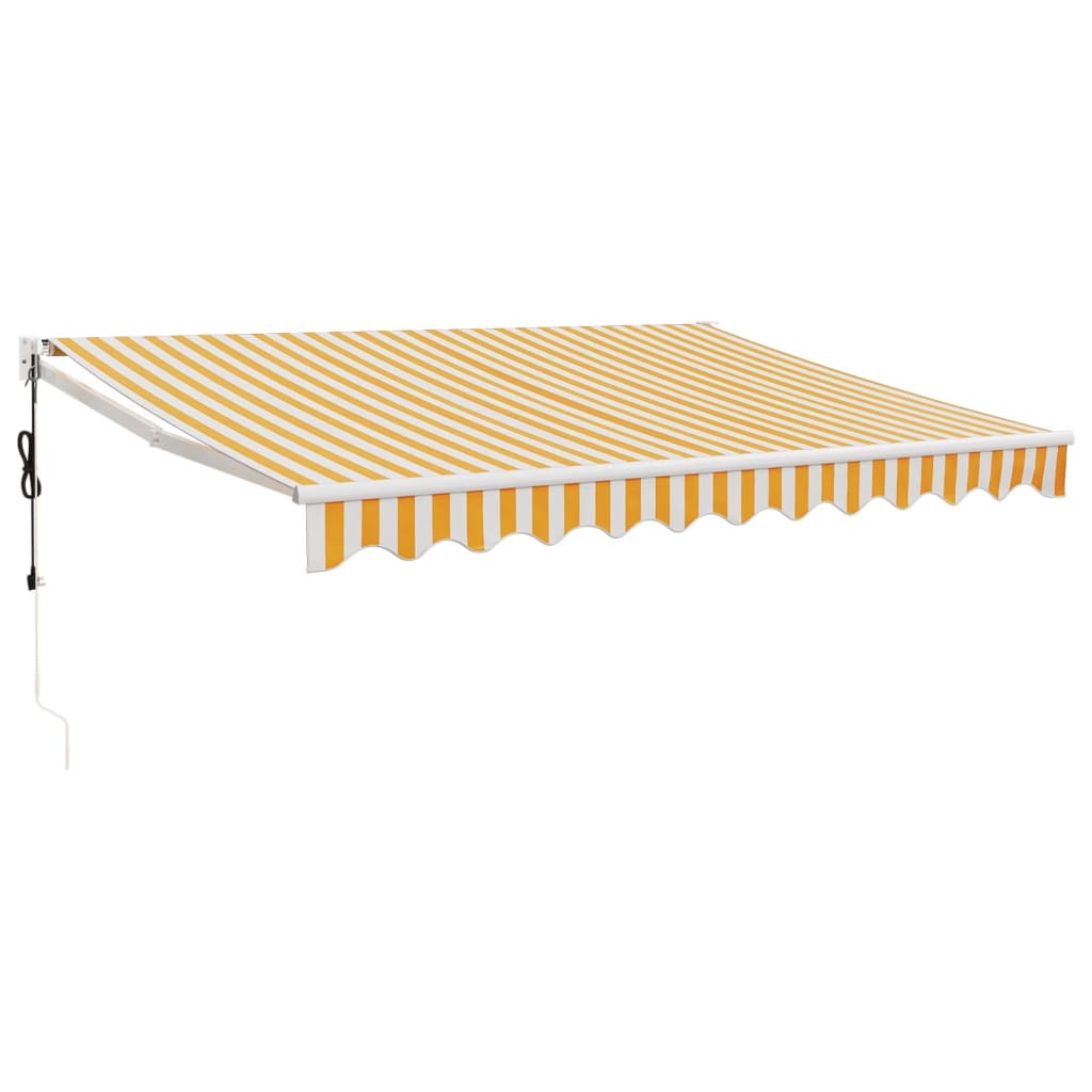Toldo retrátil automático 3,5x2,5 m amarelo e branco
